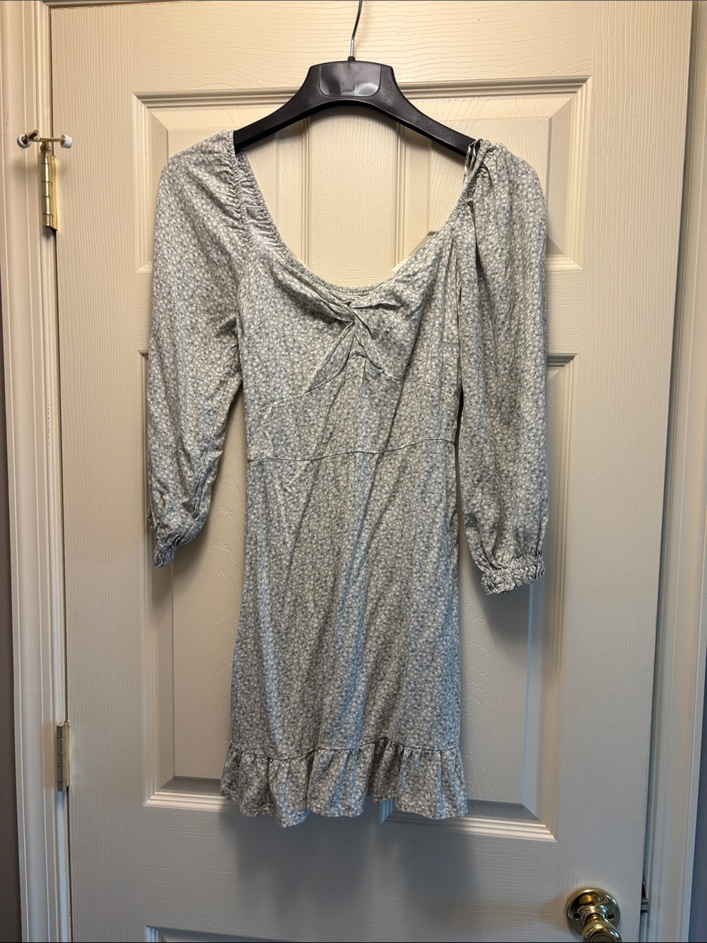 Hollister Light Green Floral Long-Sleeve Dress